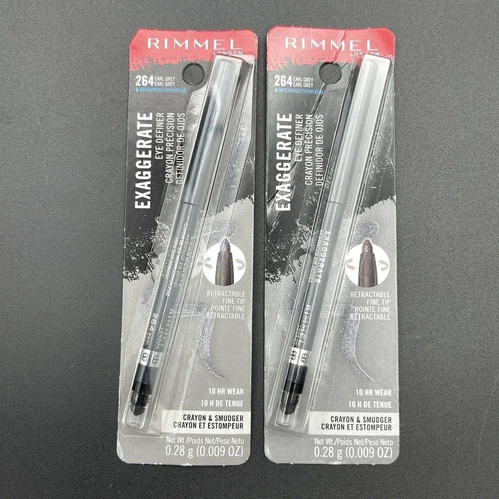 Lot of 2 Rimmel Exaggerate Eye Definer 264 Earl Grey Waterproof Sealed
